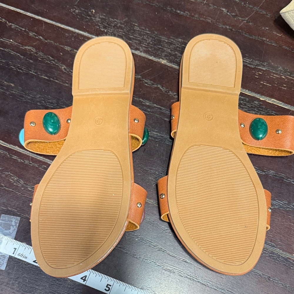 Source Unknown Multicolor Gemstone Sandals - image 2